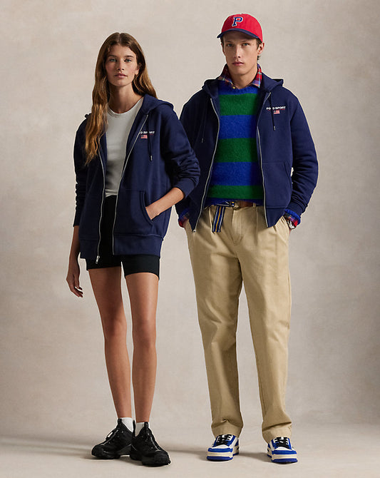 Polo Sport Fleece Full-Zip Hoodie Cruise Navy/White