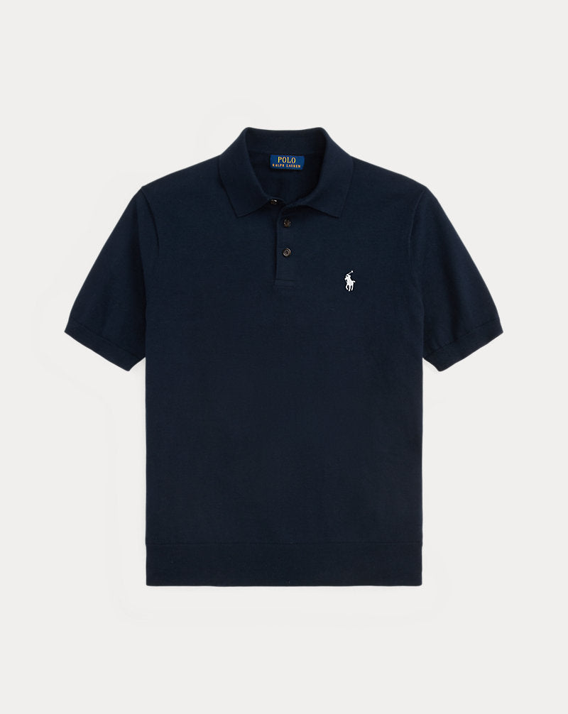 Cotton Polo-Collar Jumper Hunter Navy