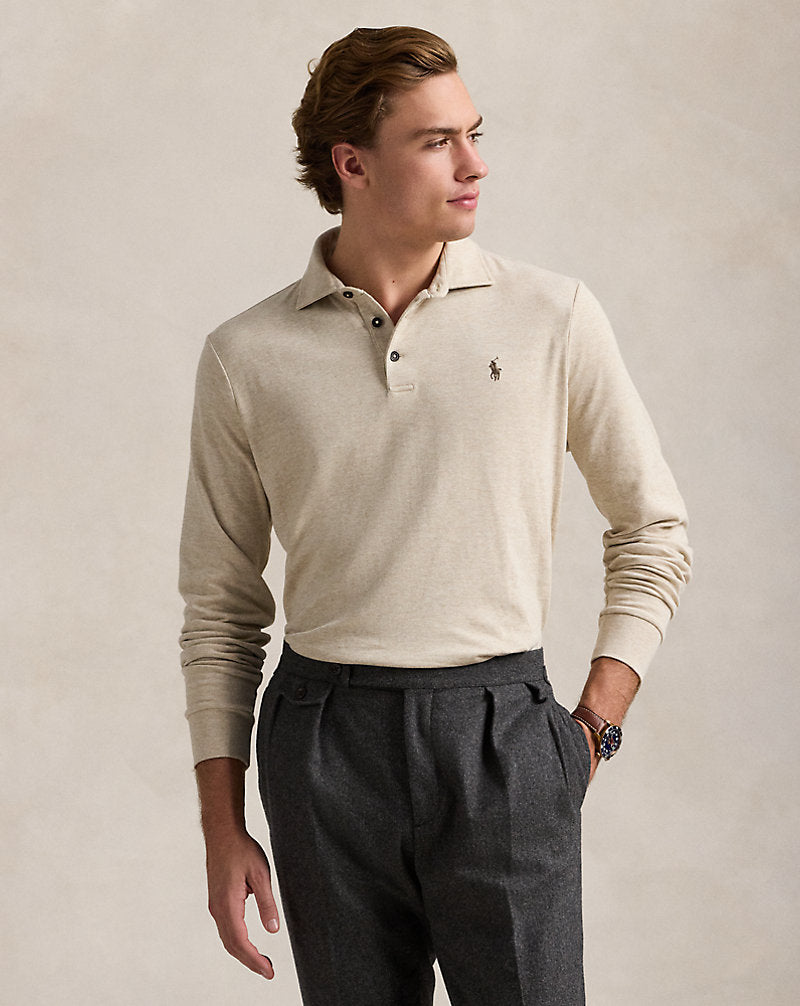 Luxury Jersey Polo Shirt Expedition Dune Heather/C