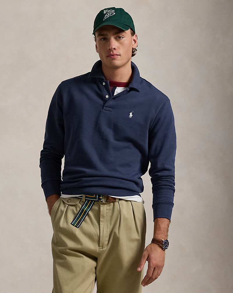 Loopback Fleece Collared Sweatshirt Cruise Navy