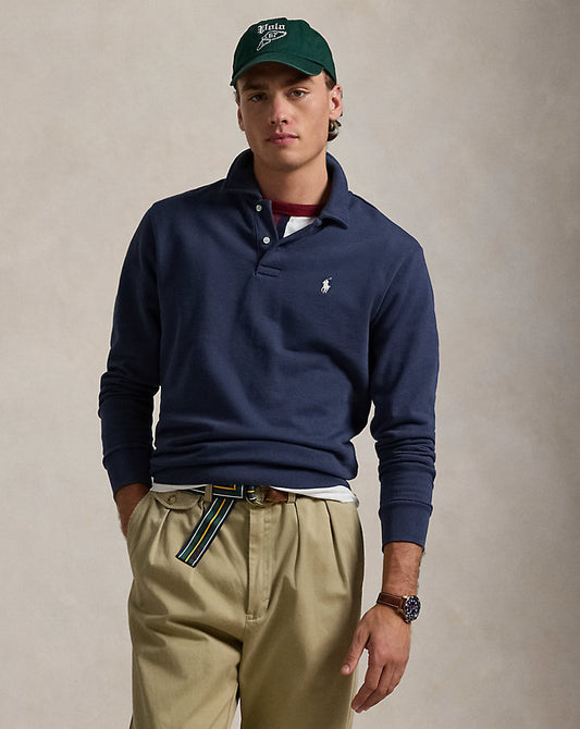 Loopback Fleece Collared Sweatshirt Cruise Navy