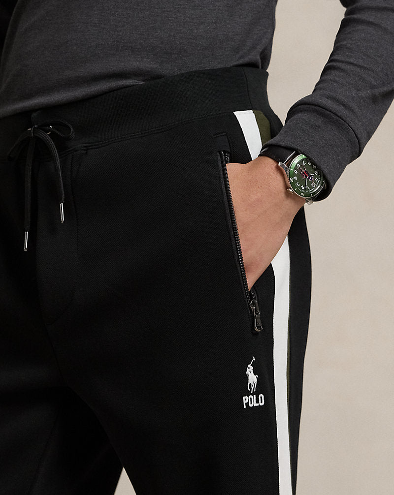 Double-Knit Track Trouser Polo Black Multi