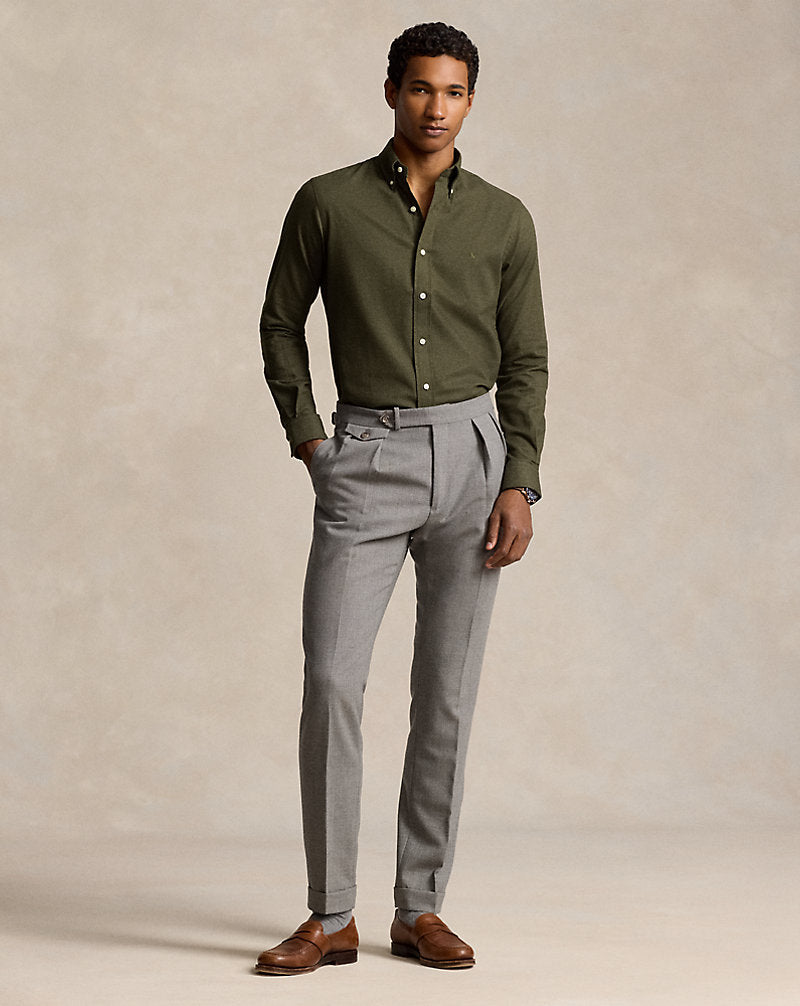 Custom Fit Performance Twill Shirt Loden Heather