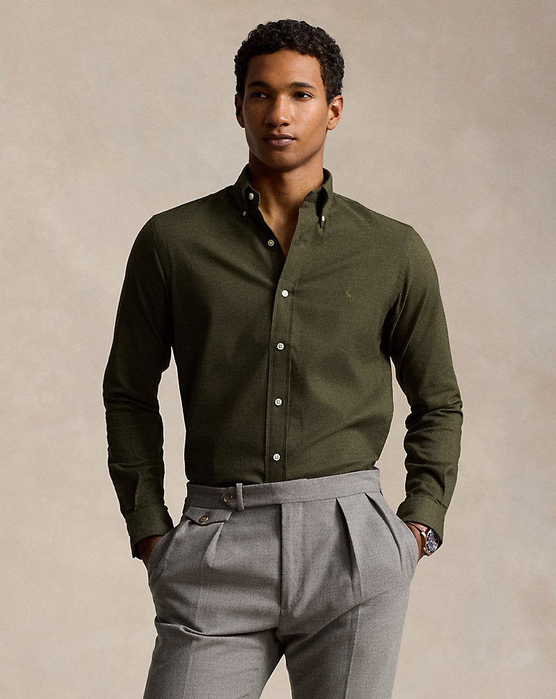 Custom Fit Performance Twill Shirt Loden Heather