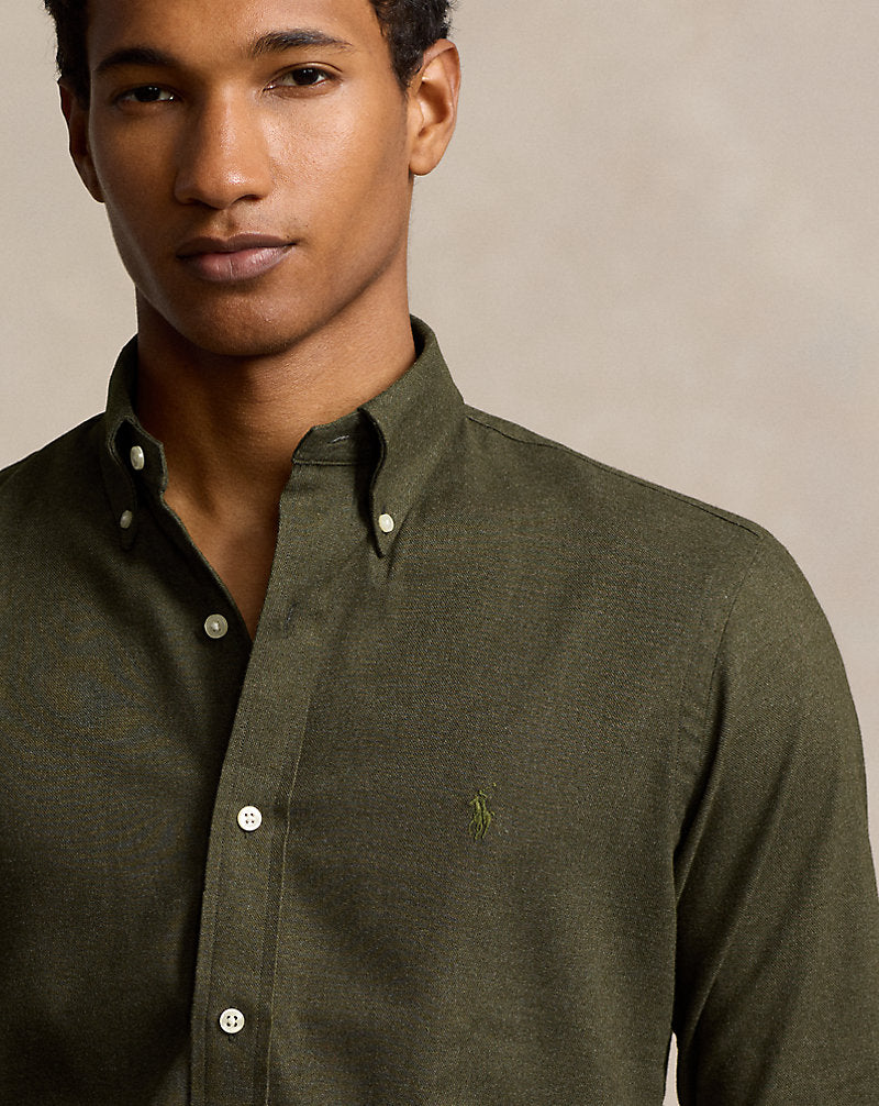 Custom Fit Performance Twill Shirt Loden Heather