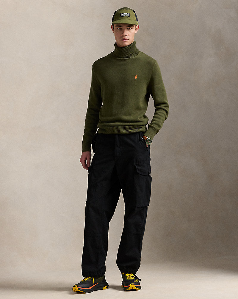 Cotton Roll Neck Jumper New Olive