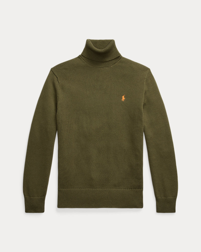 Cotton Roll Neck Jumper New Olive