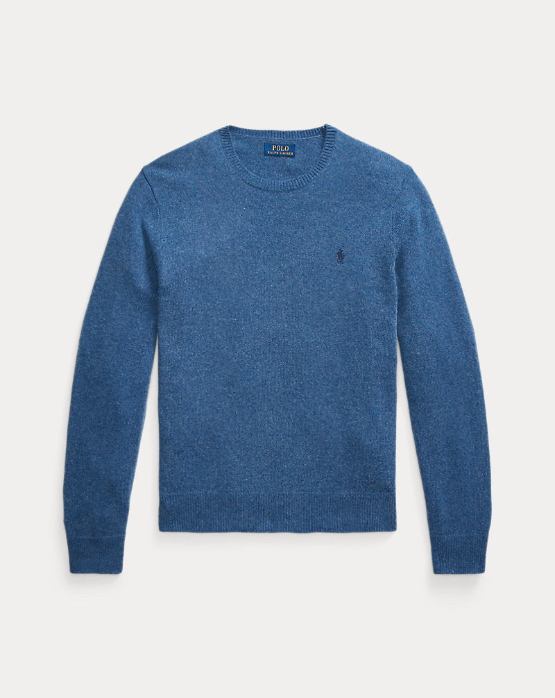 Wool-Cotton Crewneck Jumper Blue Salt Heather
