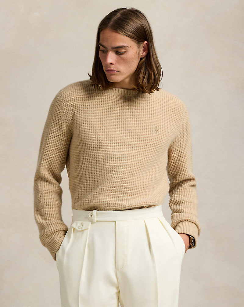 Waffle-Knit Wool-Alpaca Jumper Dune Melange