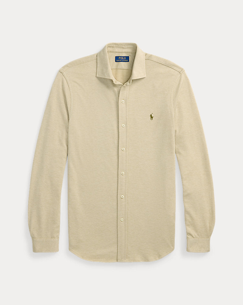Herringbone Jersey Shirt Exp Dune Htr/Cstl Beige H