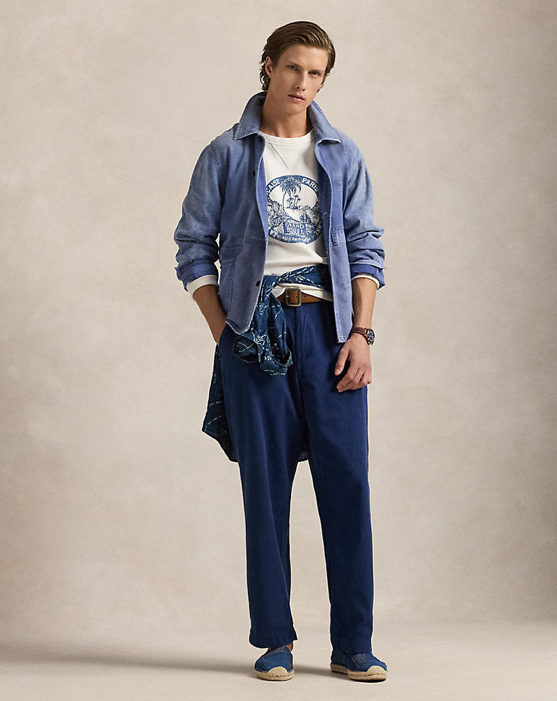 Relaxed Fit Garment-Dyed Twill Trouser Eastside Royal
