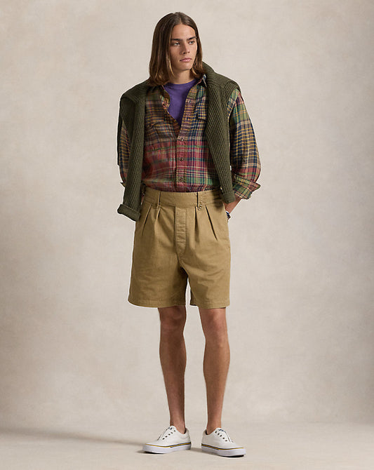 18 cm Classic Fit Pleated Twill Short New Bronze