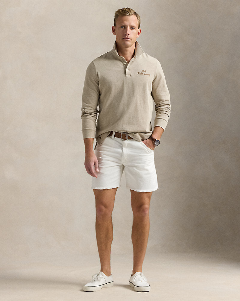Classic Fit Logo Mesh Polo Shirt Tuscan Beige Heather