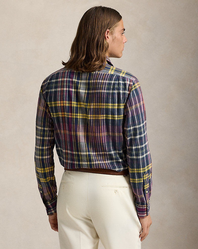 Classic Fit Madras Shirt 6590 Navy Berry Multi