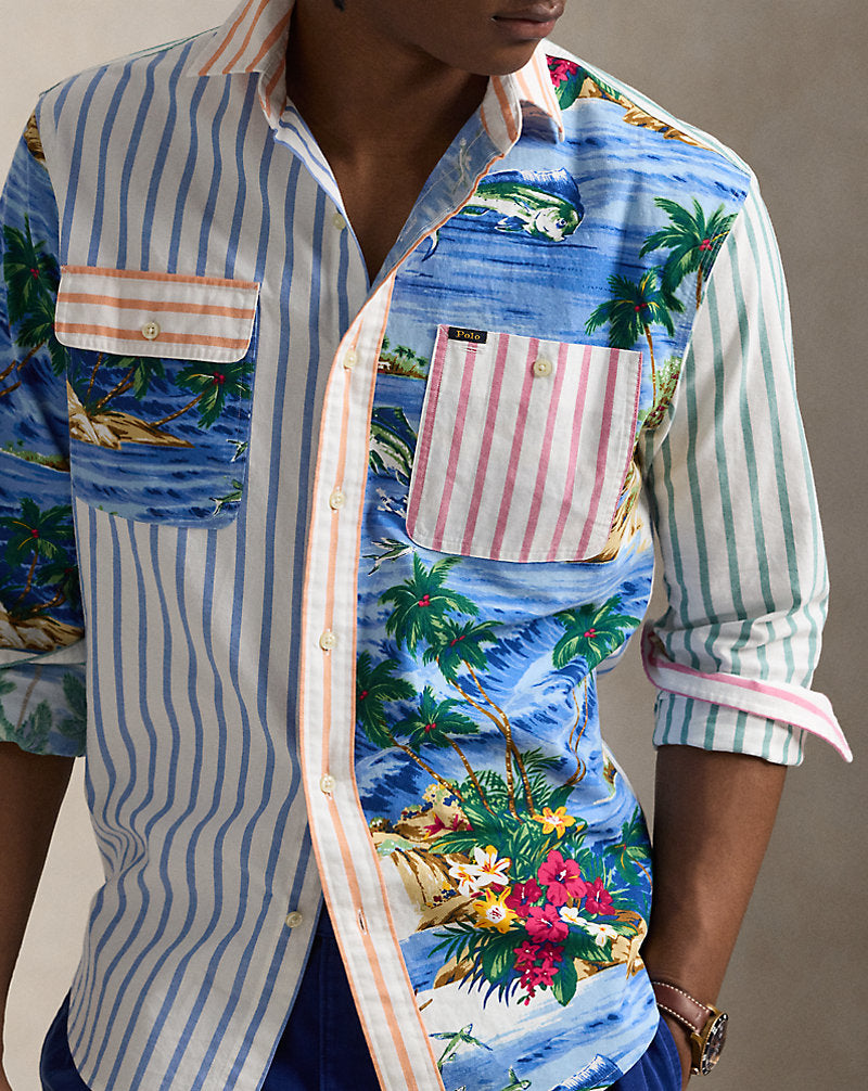 Classic Fit Patchwork Oxford Workshirt Tropical Patchwork