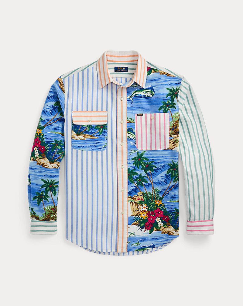 Classic Fit Patchwork Oxford Workshirt Tropical Patchwork