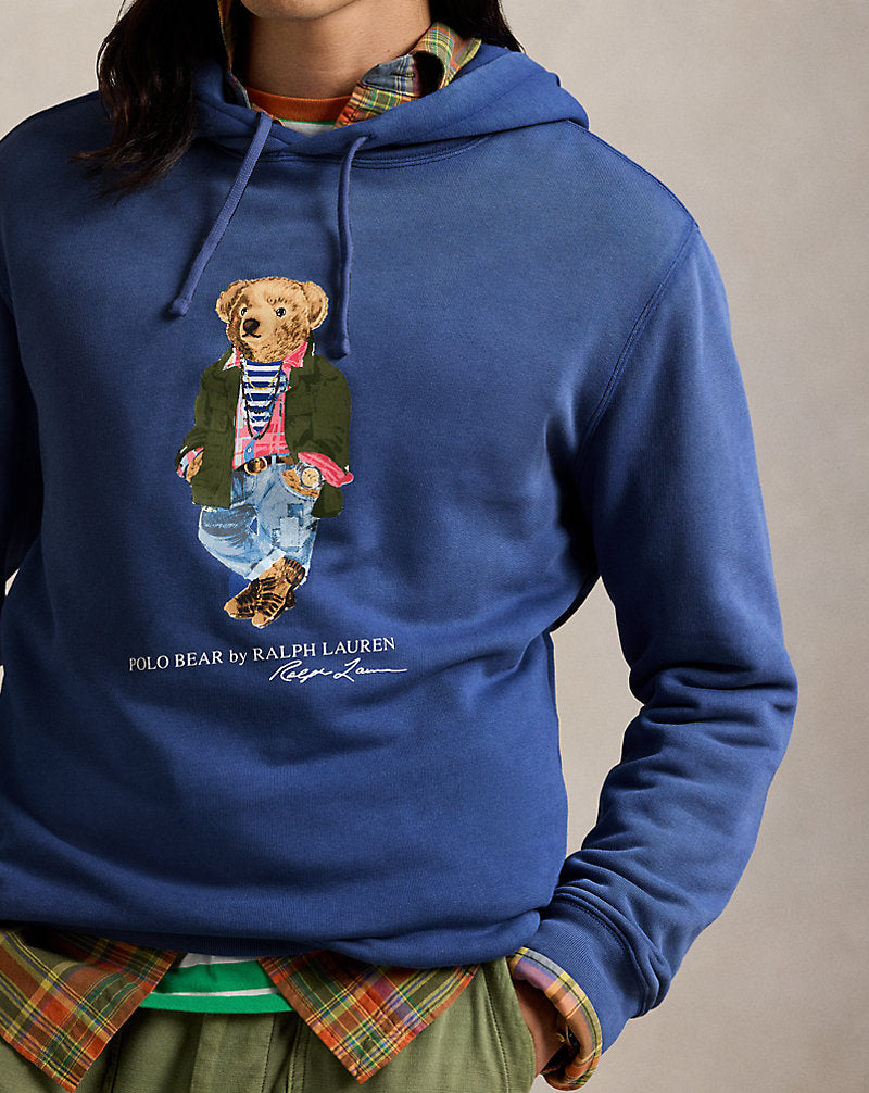Polo Bear Garment-Dyed Fleece Hoodie Nw Iris Blu Sw Explr