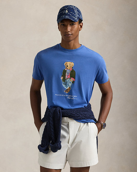 Classic Fit Polo Bear Jersey T-Shirt Nw Iris Blu Sw Explr