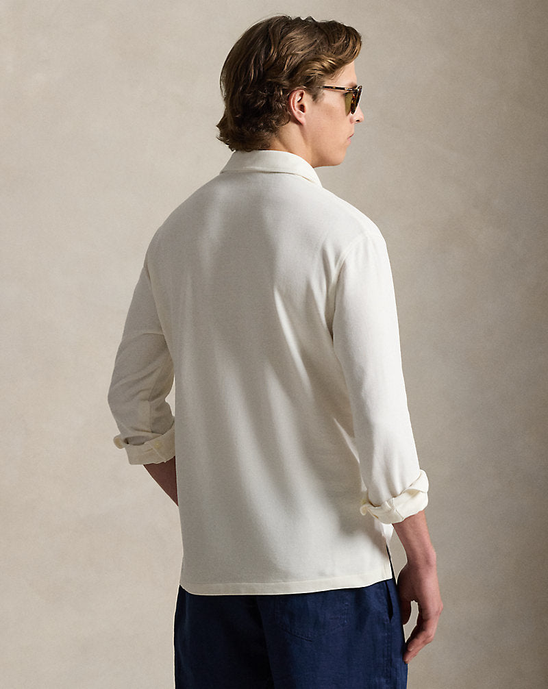 Nautical-Embroidered Mesh Polo Shirt Nevis