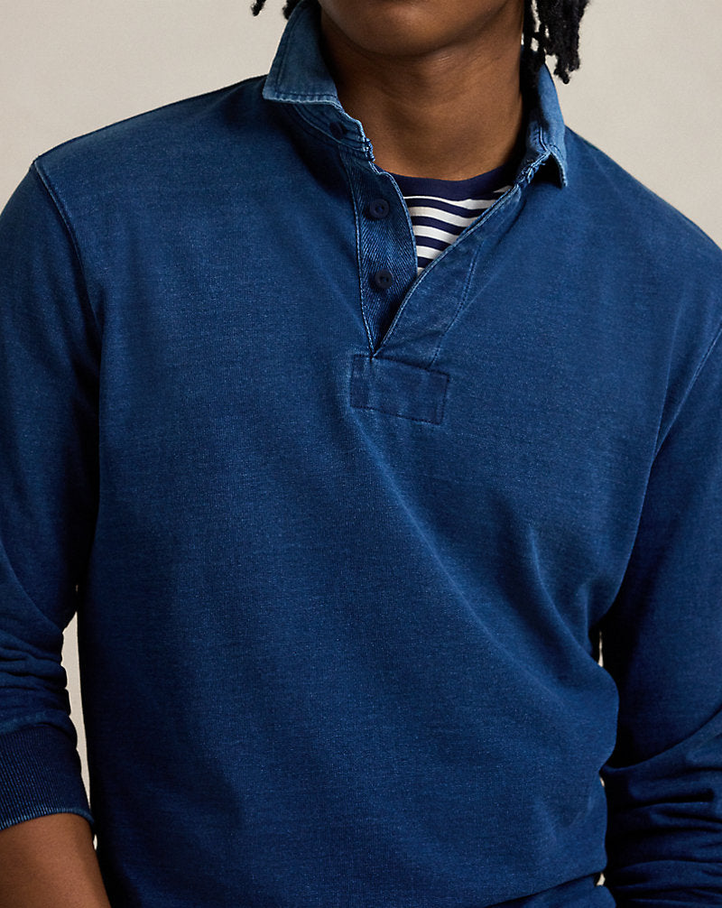 Classic Fit Indigo Jersey Rugby Shirt Dark Indigo