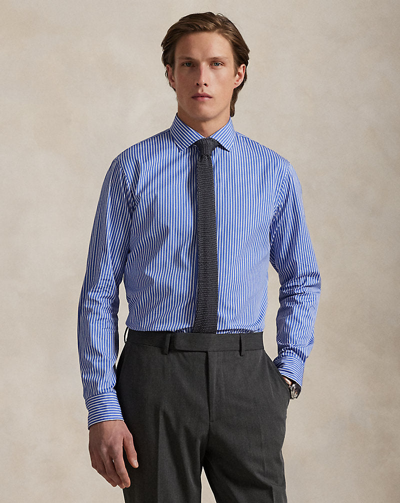 Custom Fit Striped Poplin Shirt Blue/White