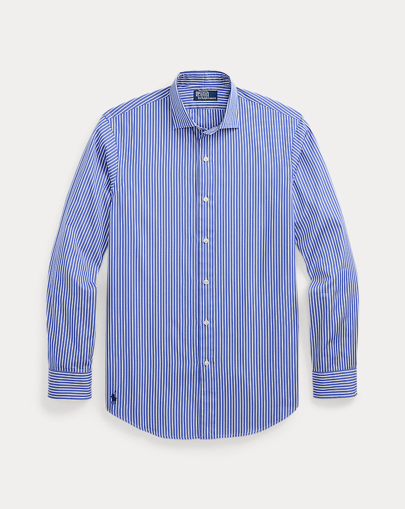 Custom Fit Striped Poplin Shirt Blue/White