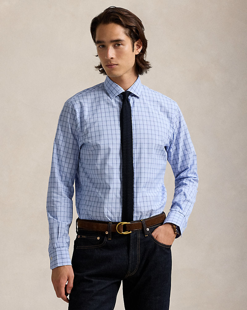 Classic Fit Checked Poplin Shirt Blue Multi