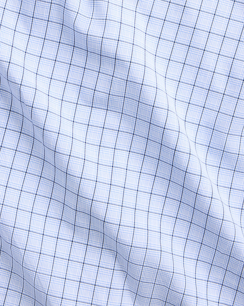 Classic Fit Checked Poplin Shirt Blue Multi