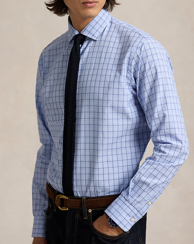 Classic Fit Checked Poplin Shirt Blue Multi