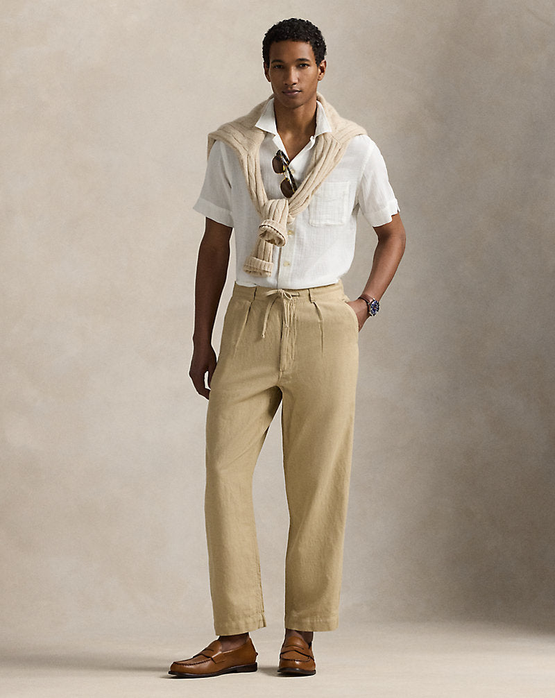 Polo Prepster Linen-Cotton Easy Trouser Coastal Beige