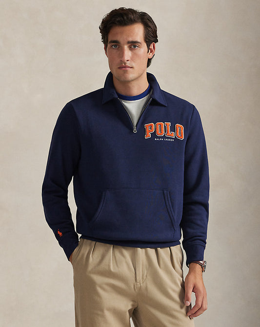 The Fleece Logo Collared Sweatshirt Cruise Navy
