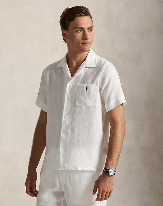 Australian Open Linen-Blend Camp Shirt White