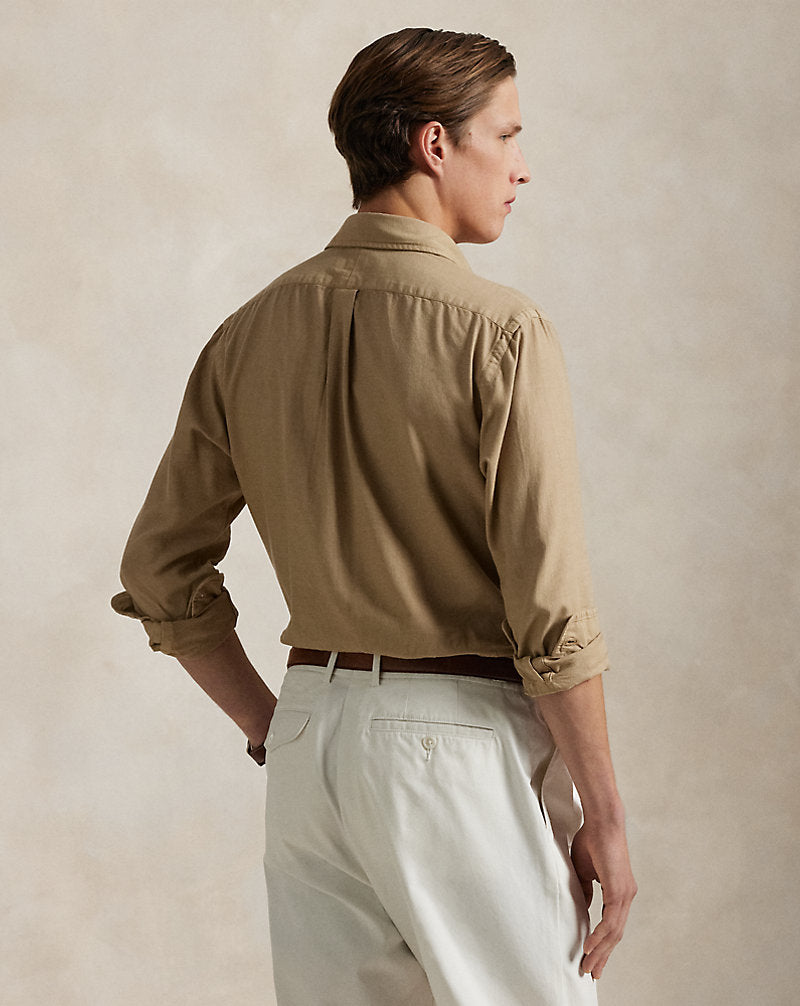 Custom Fit Garment-Dyed Dobby Shirt Surrey Tan
