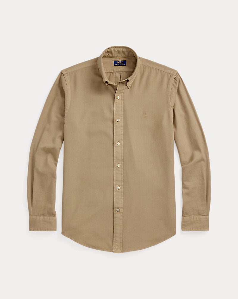 Custom Fit Garment-Dyed Dobby Shirt Surrey Tan