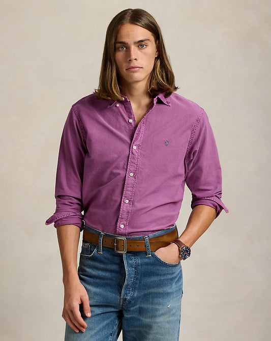 Slim Fit Garment-Dyed Oxford Shirt Tea Rose