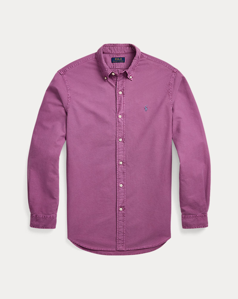 Slim Fit Garment-Dyed Oxford Shirt Tea Rose