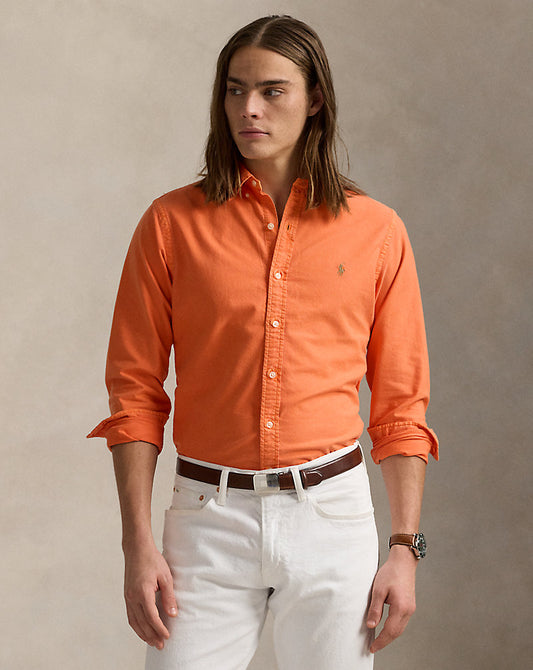 Slim Fit Garment-Dyed Oxford Shirt Spring Melon