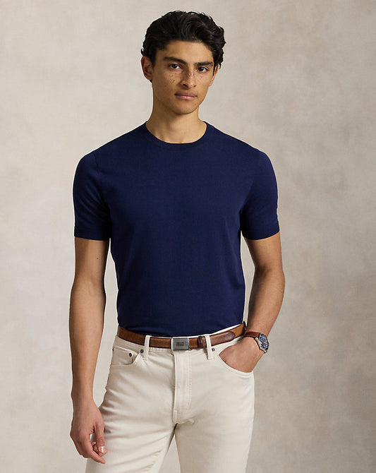 Cotton Short-Sleeve Jumper Bright Navy