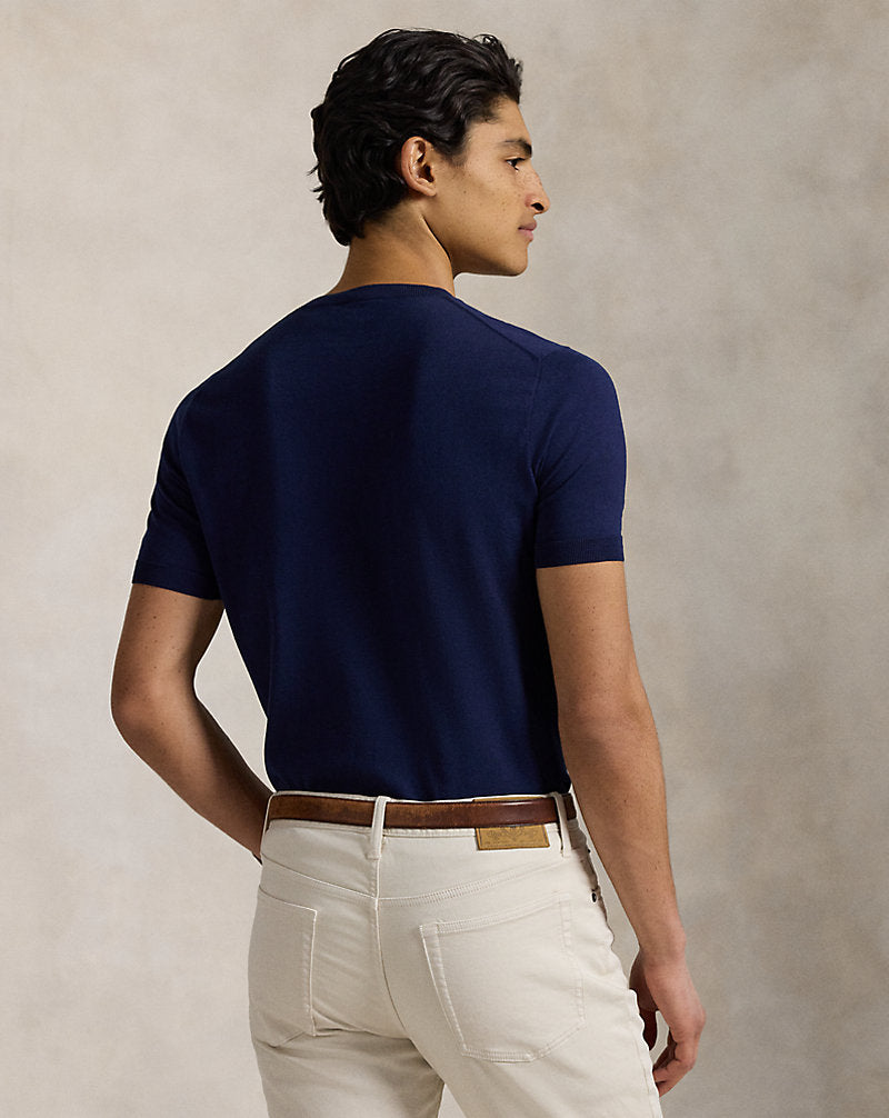 Cotton Short-Sleeve Jumper Bright Navy