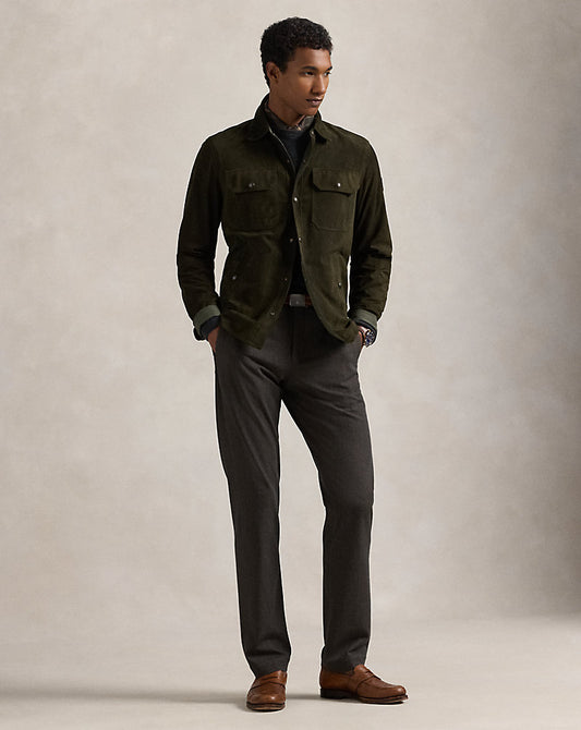 Slim Fit Performance Twill Trouser Brown Glen Plaid