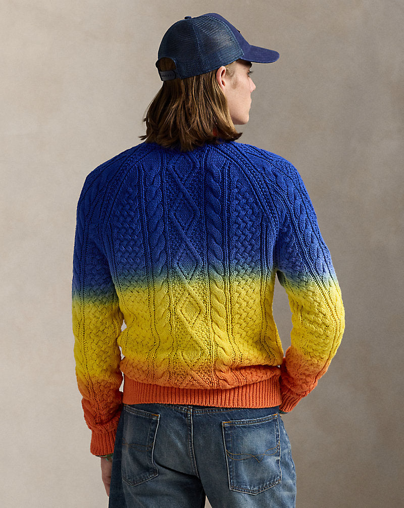Dip-Dyed Aran-Knit Cotton Jumper Dip Dye Multi