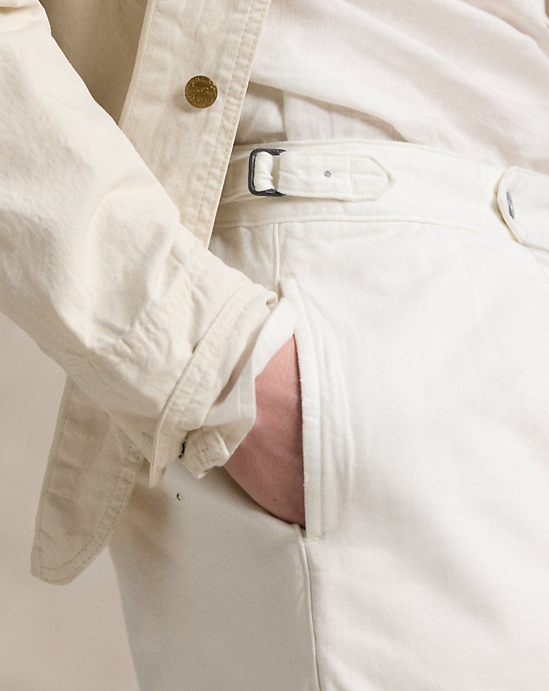 18 cm Relaxed Fit Pleated Twill Short Deckwash White