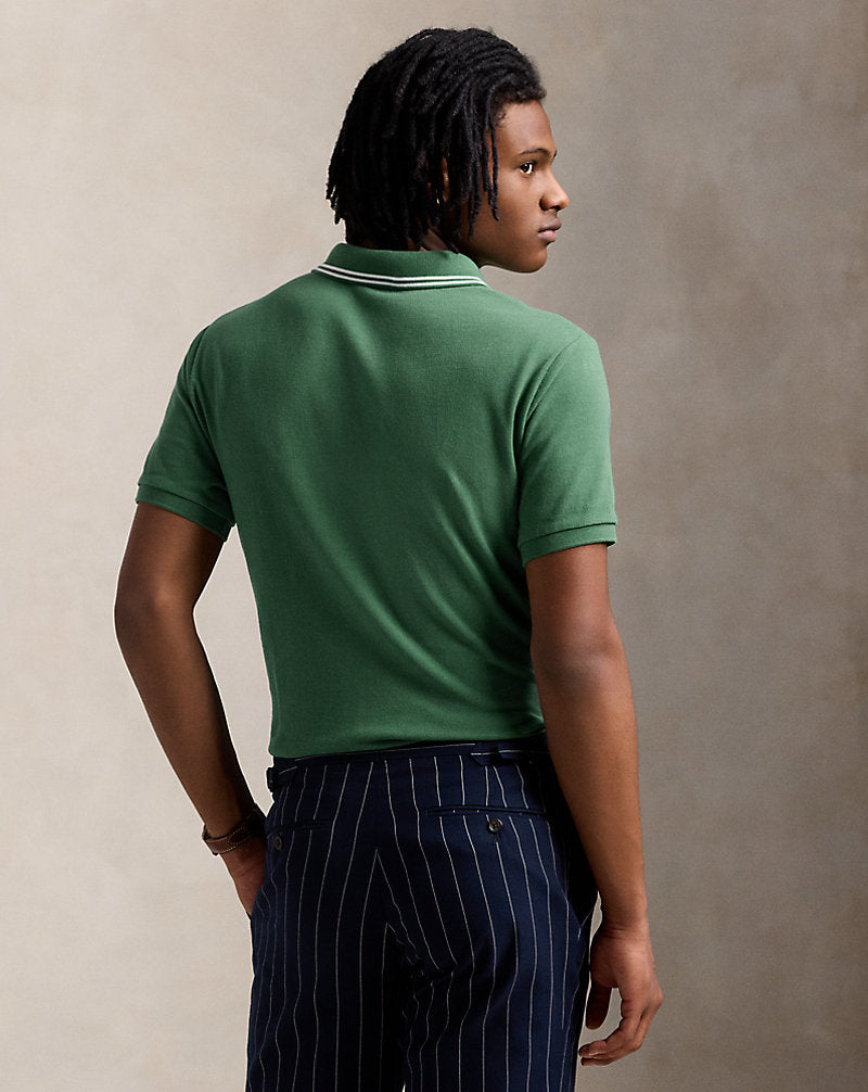 Custom Slim Polo Bear Mesh Polo Shirt Antq Green Hrtg Icns