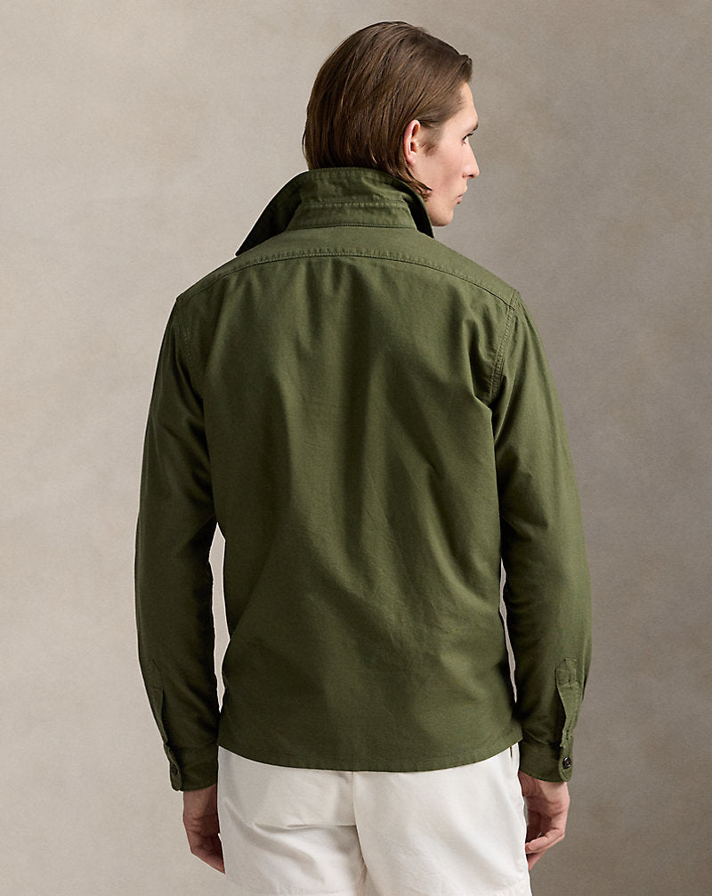 Garment-Dyed Oxford Overshirt New Olive