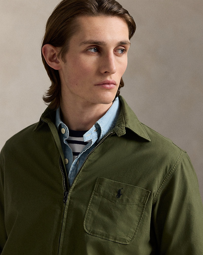 Garment-Dyed Oxford Overshirt New Olive