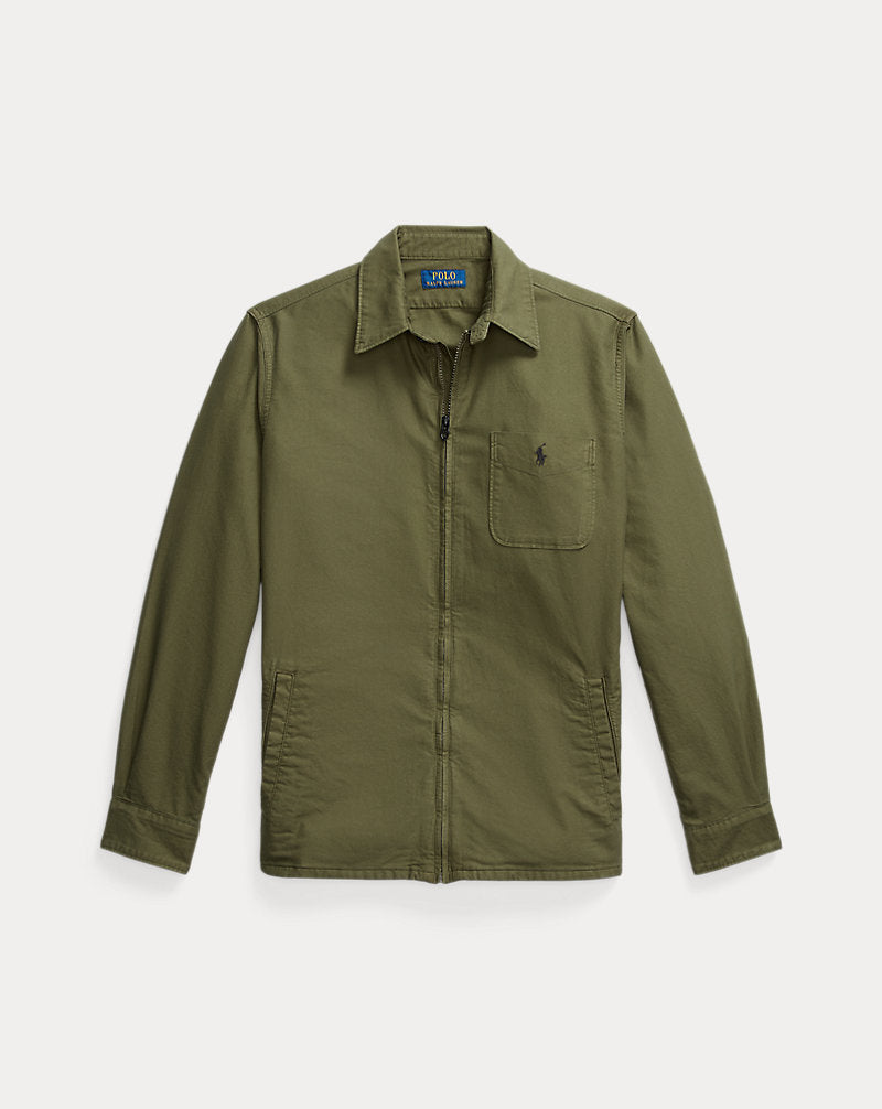 Garment-Dyed Oxford Overshirt New Olive