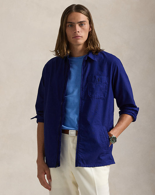 Garment-Dyed Oxford Overshirt Chalet Blue