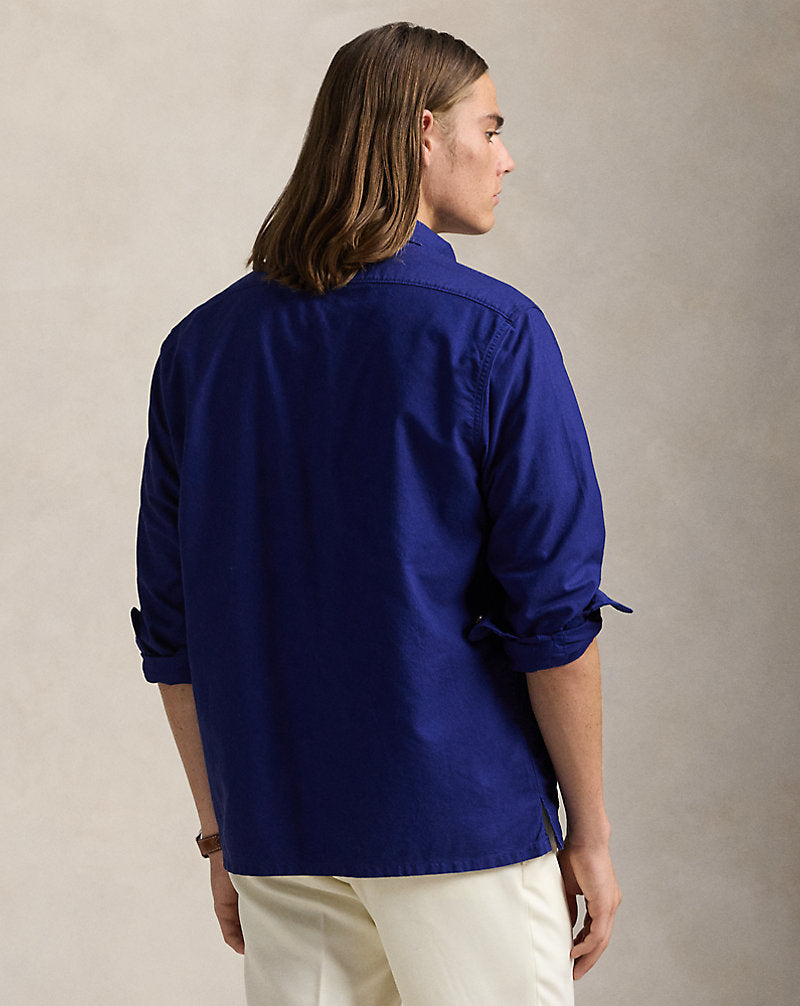 Garment-Dyed Oxford Overshirt Chalet Blue