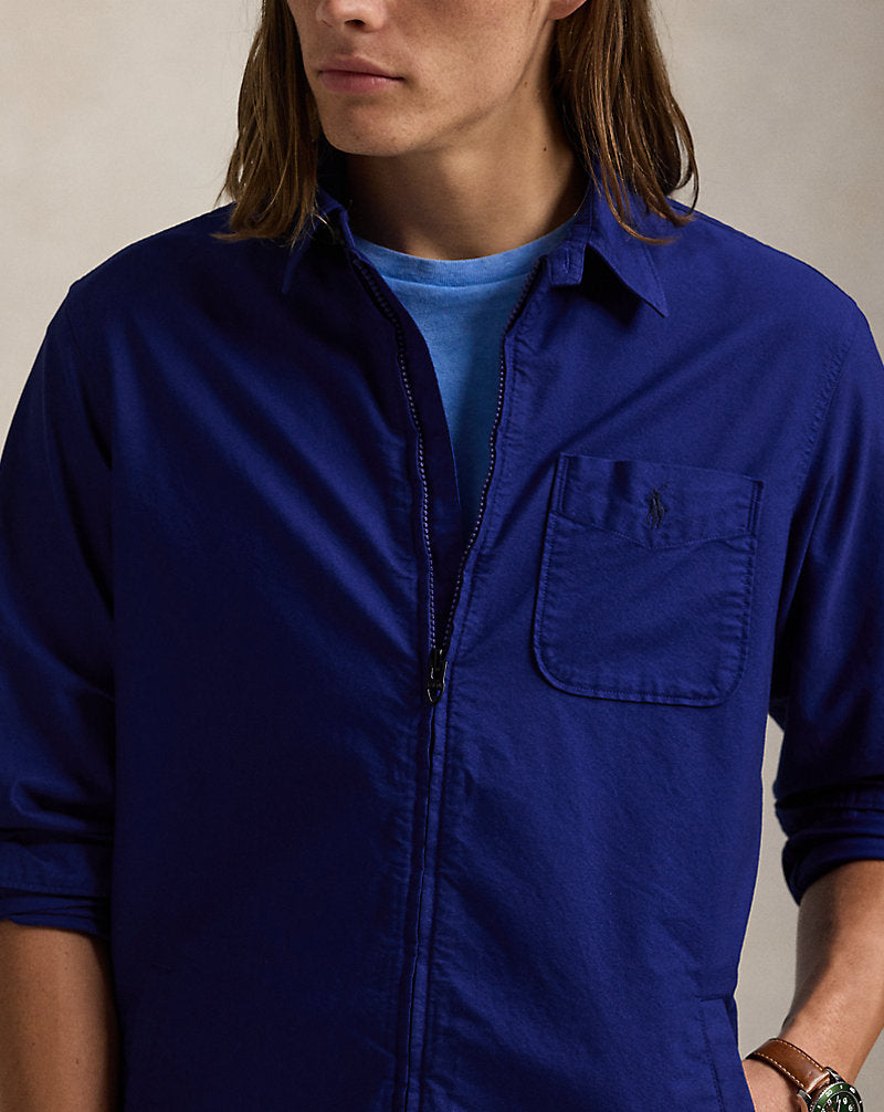 Garment-Dyed Oxford Overshirt Chalet Blue