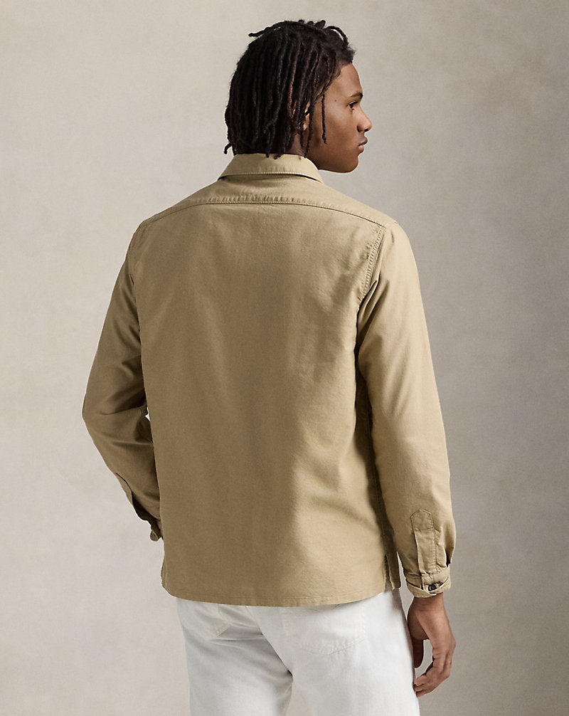 Garment-Dyed Oxford Overshirt Surrey Tan